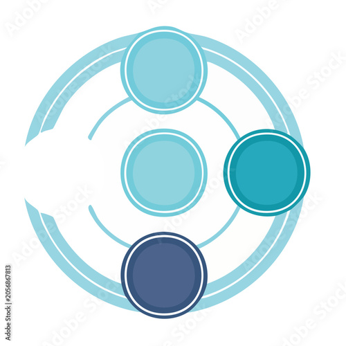 Abstract blue circular connection design