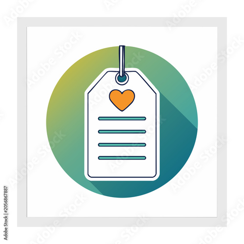 Flat design heart with stethoscope icon