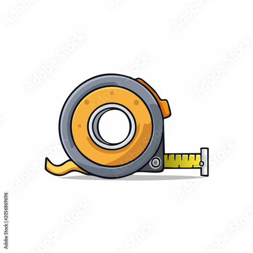 Flat design tape measure with yellow tape