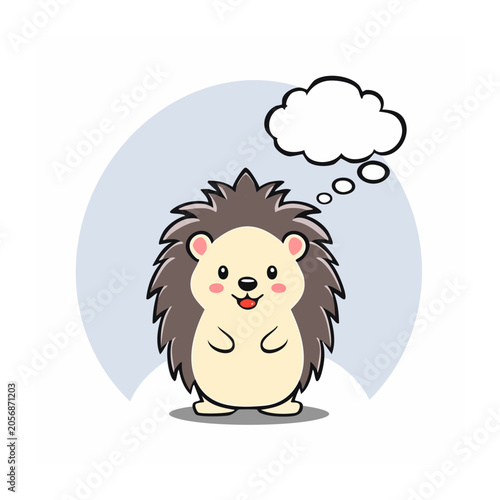 Cute cartoon panda with thought bubble