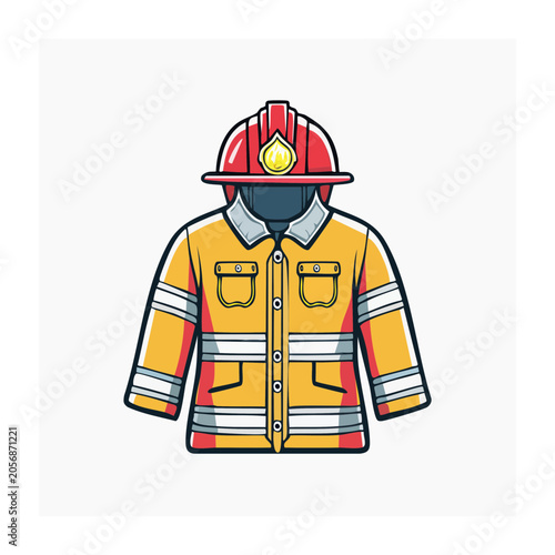 Firefighter uniform flat design vector