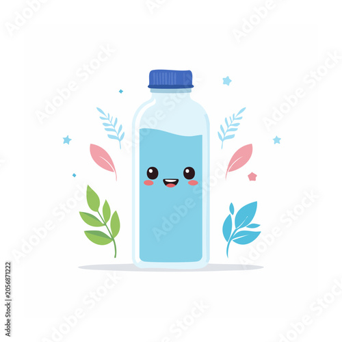 Eco-friendly water bottle flat design