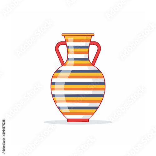 Flat design 3D beach ball with stripes