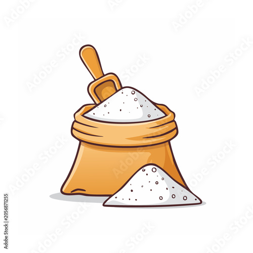 Flat design brown mushroom vector illustration