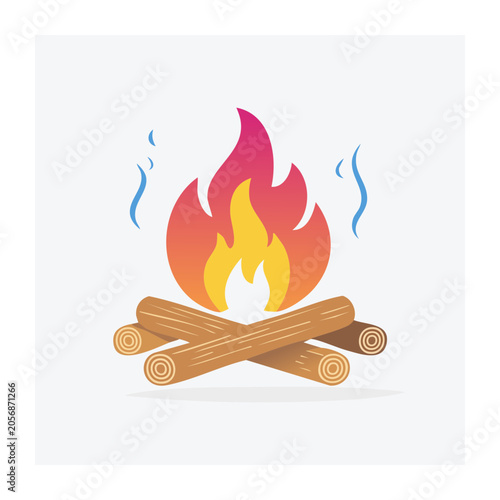 Flat design flame torch vector illustration