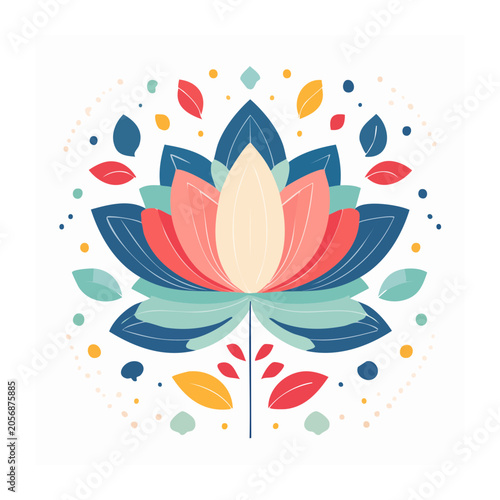 Abstract geometric flower vector design
