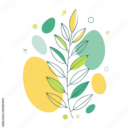 Monstera plant flat design vector illustration
