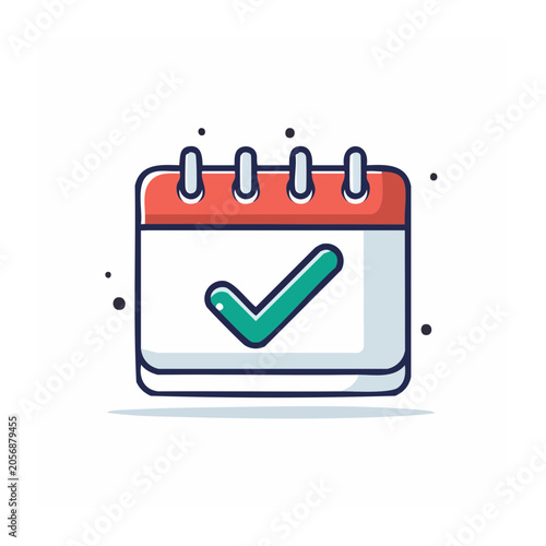 Flat design shopping bag with checkmark icon