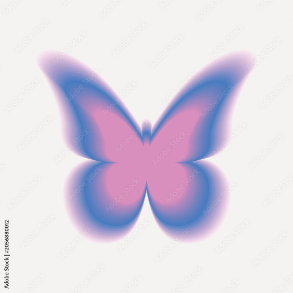 Fototapeta premium Vibrant gradient butterfly silhouette vector