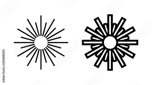 Sunburst and radiating lines icons