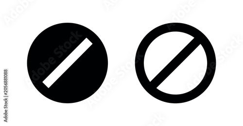 Foto Prohibited Sign Icon: Solid and Outline Circles with Slash