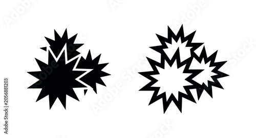 Photos Multiple explosion bursts icon, dynamic impact and energy effect