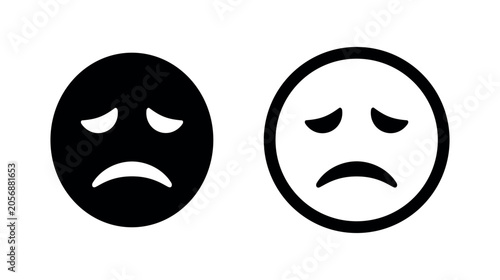 Slika na platnu Sad face icons expressing sorrow