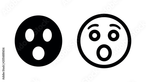 Φωτογραφία Surprised face icons with wide eyes and open mouth