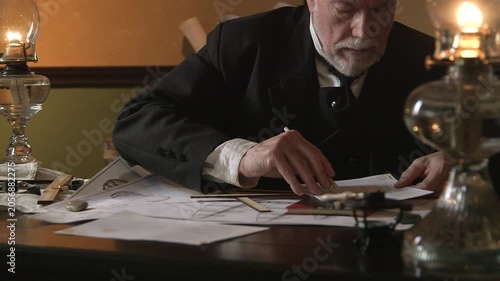 1800 ship architect studying a document