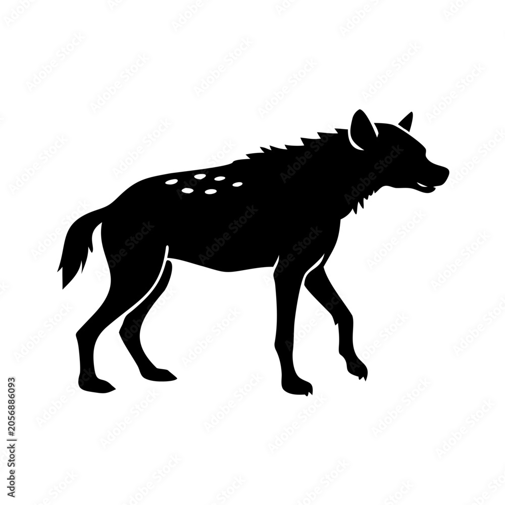 Fototapeta premium hyena icon silhouette illustration for wildlife and nature design