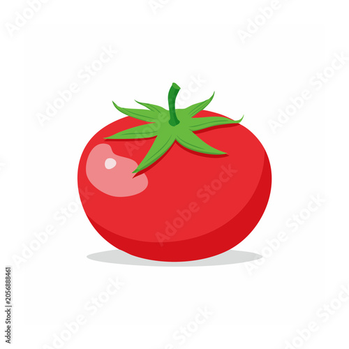 Flat design strawberry with leaves isolated