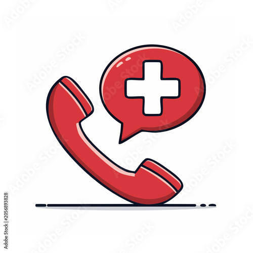 Red flat design headphones icon with sound wave