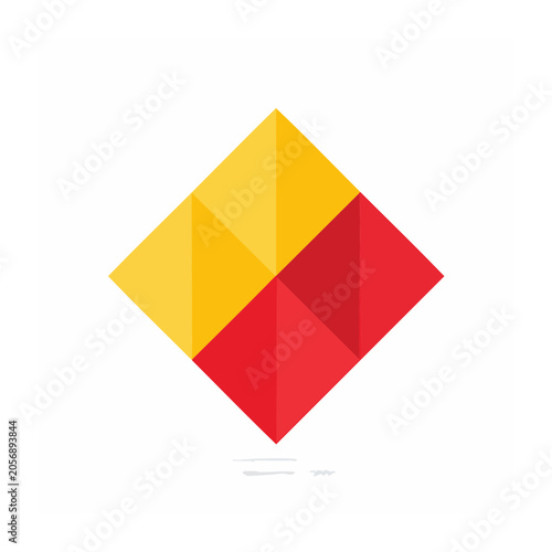 Red and yellow diamond shape vector