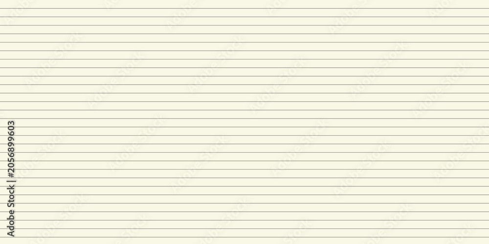 Fototapeta premium Blank Lined Notebook Paper Background, Horizontal Lines on Cream Paper Texture