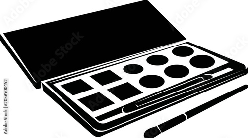 Bild auf Leinwand Professional Eyeshadow Palette with Brush for Makeup Artistry.