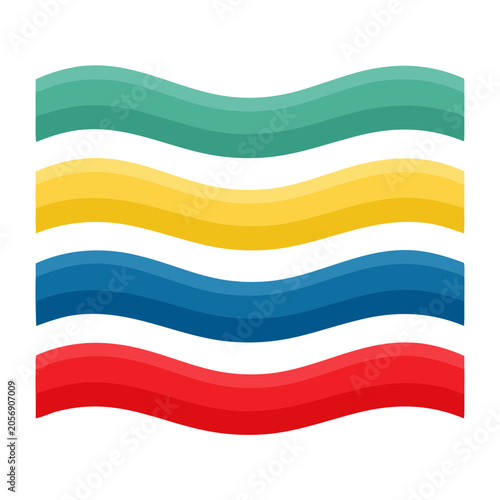Wavy ribbon flat design vector set