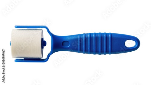 Φωτογραφία Isolated sticky lint roller with a clean white adhesive sheet and ribbed blue ha