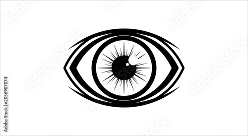 Stylized Black and White Eye Illustration.