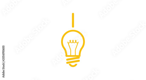 Minimalist graphic of a glowing yellow lightbulb representing innovation and cleverness