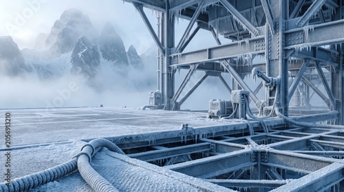 Industrial Offshore Platform in Cold Climate with Snow and Ice