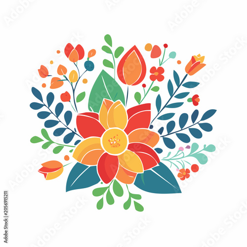 Colorful Floral Arrangement Illustration