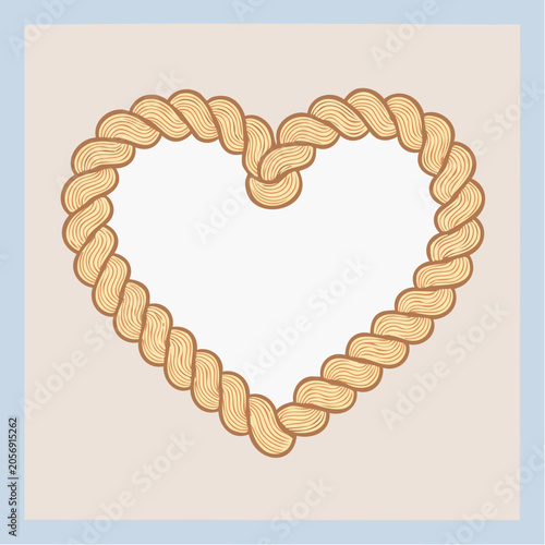 Heart shape made of braided rope