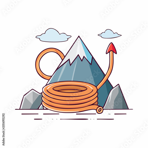 Mountain Climbing Rope and Arrow Symbol