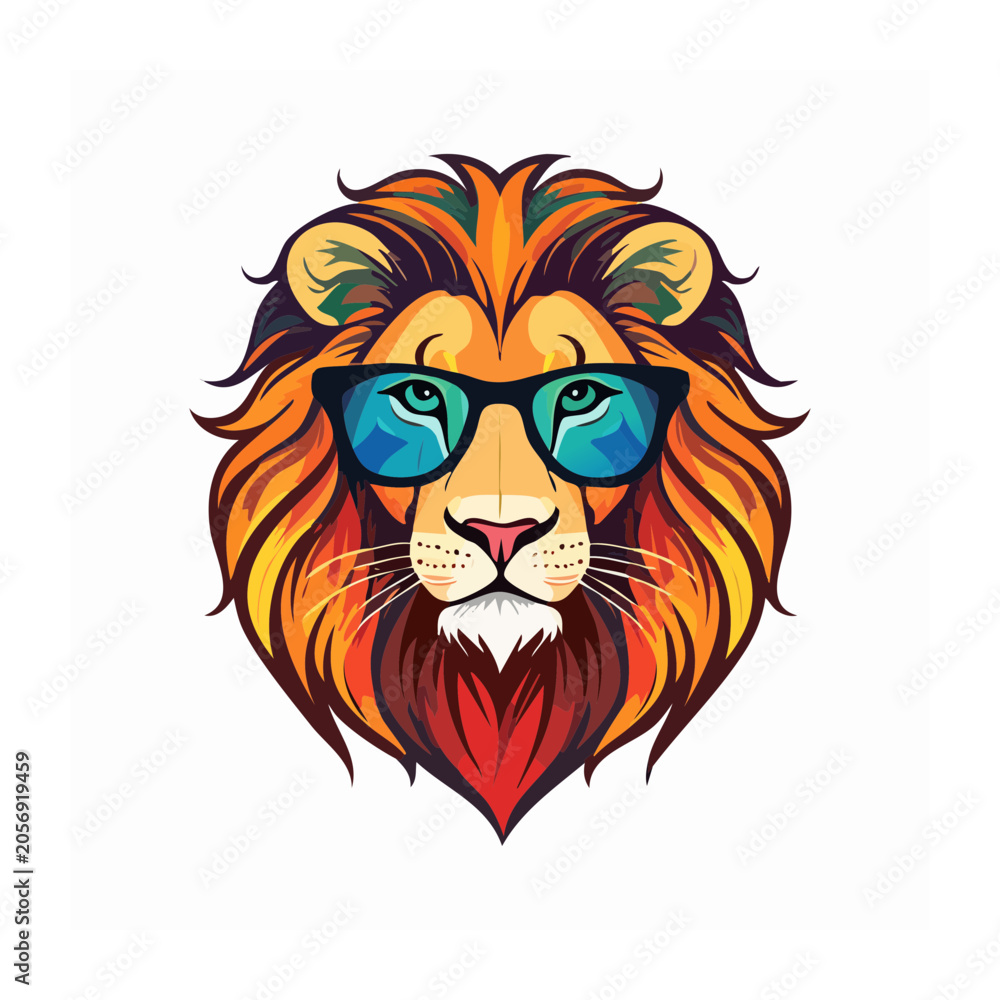 Obraz premium Stylized tiger face vector illustration