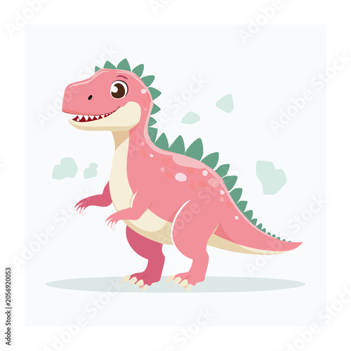 Pink pig with green leaves illustration