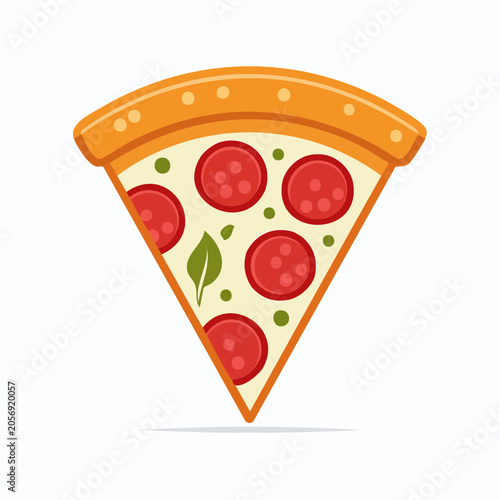 Slice of Pepperoni Pizza with Basil