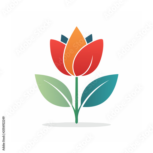 Flat design tulip vector illustration