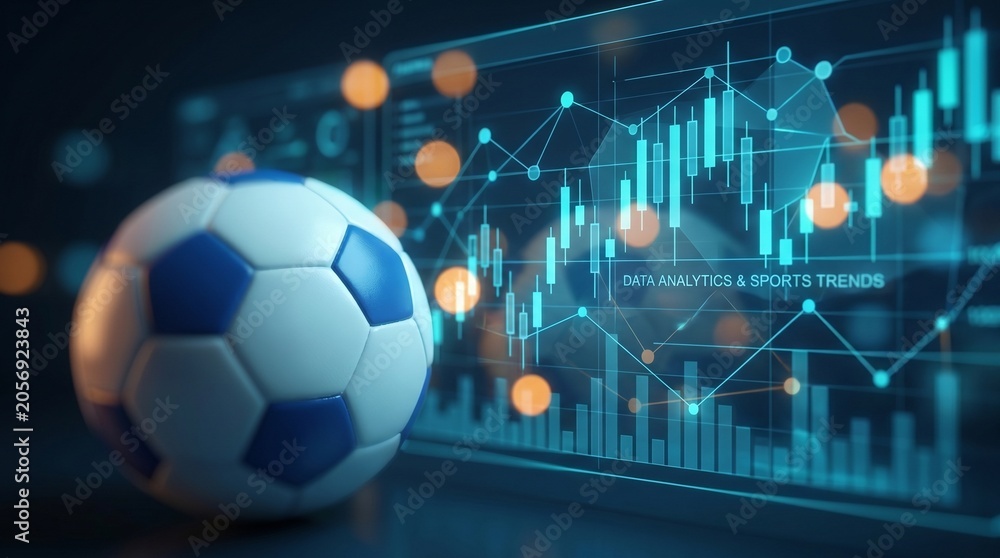Obraz premium Football analytics and data visualization, showcasing the intersection of sports and technology.