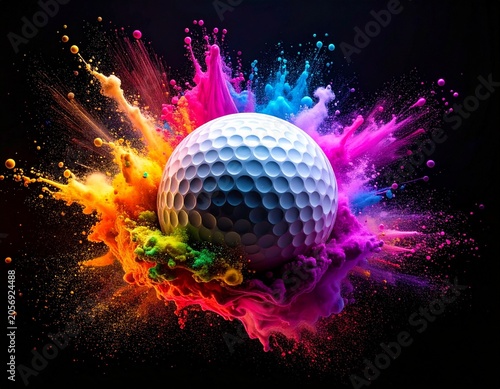 Golf ball explodes with color