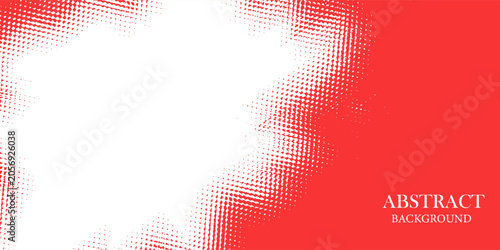 Abstract red and white background with dynamic halftone dot pattern.vector illustration.