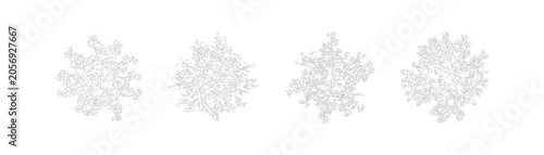 Foto CAD top view tree canopy symbols set, architectural landscape plan vegetation bl