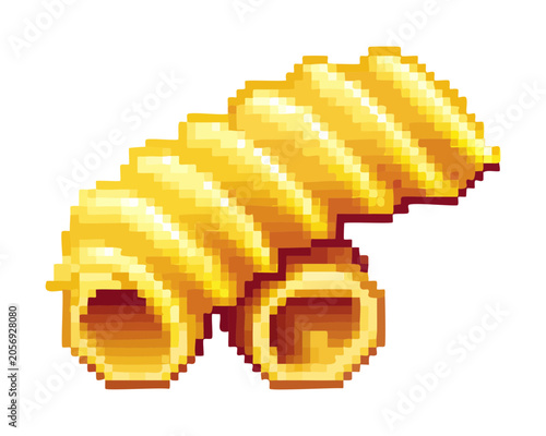 Obraz na płótnie Yellow rigatoni tube pasta macaroni element uncooked traditional italian food in