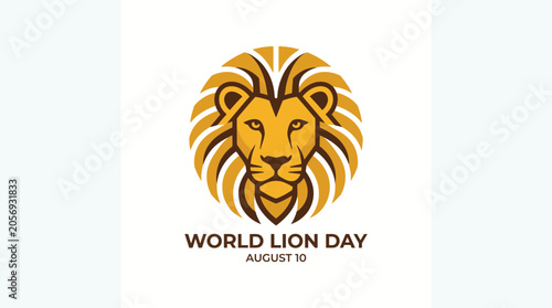 Obraz na plátně Lion Head Logo - World Lion Day August 10 - Majestic Animal Icon