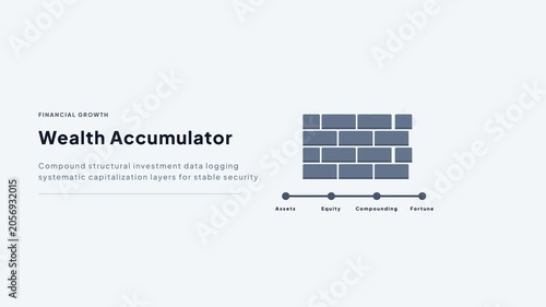 Wealth accumulator financial growth compound investment data logging animation layout