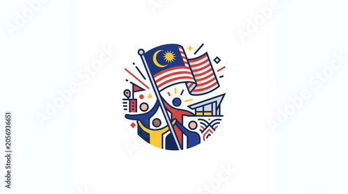 Malaysia National Day Celebration Illustration