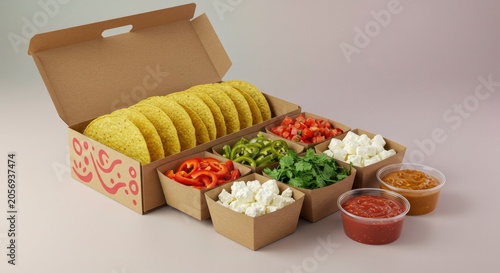 Taco Meal Kit with Fresh Ingredients and Sauces