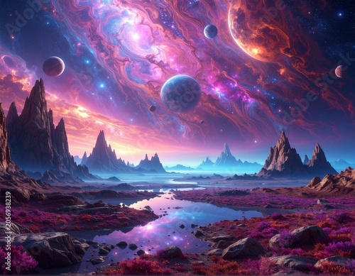 Extraterrestrial planet landscape