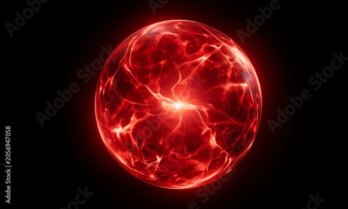 fiery sphere on black background