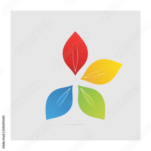 Four colorful paper planes flying