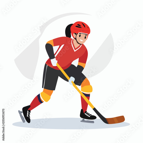 Ice Hockey Player Illustration